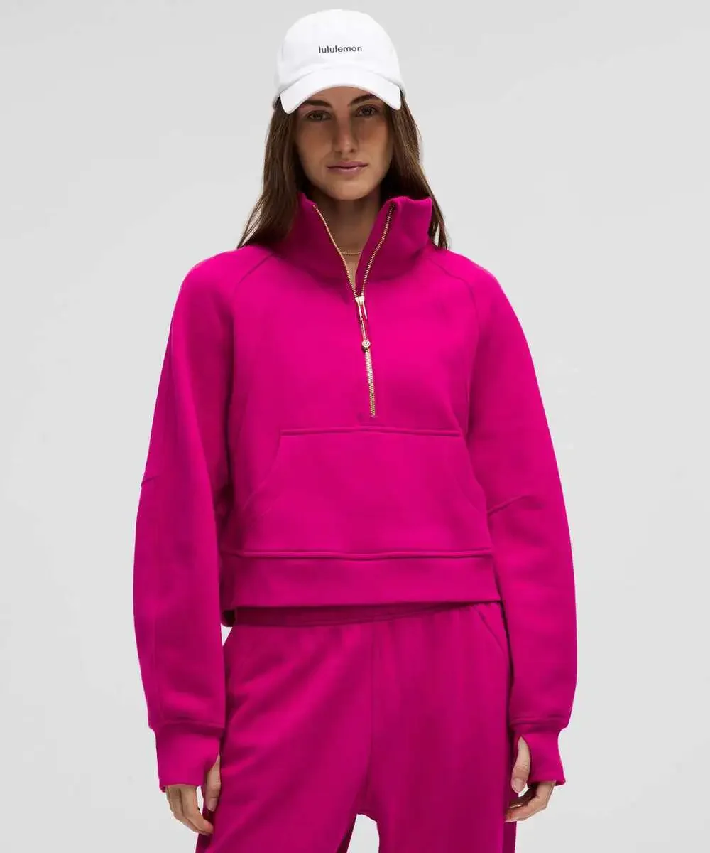 Lululemon Scuba Oversized Funnel Neck Half Zip Sweatshirt Ripened Raspberry M